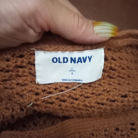 Old Navy Brown Off-the-Shoulder Sweater Cozy Knit - Picture 2 of 2